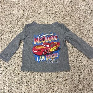 Jumping Beans Adaptive Gray Lightning McQueen Long Sleeve Tee